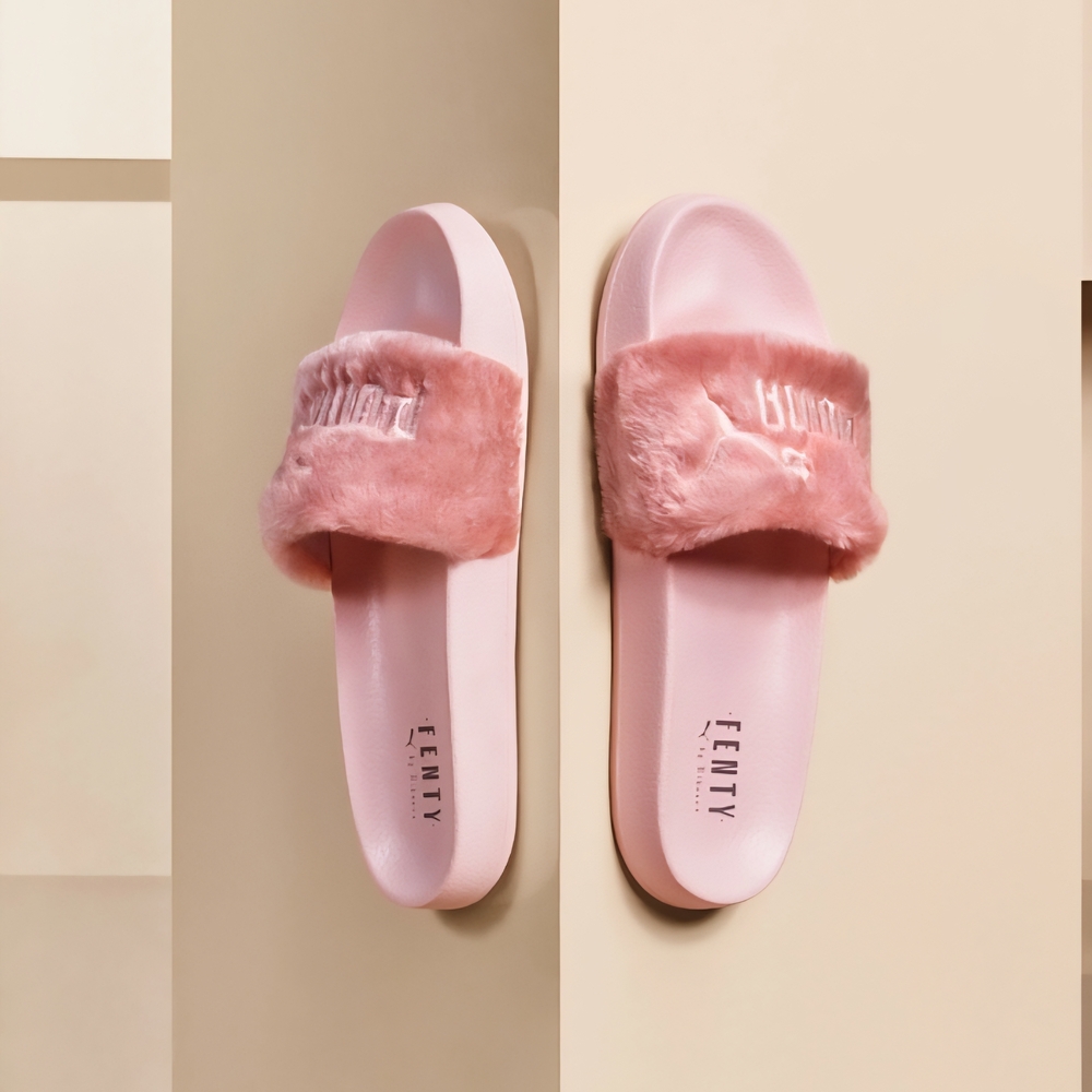 Puma Fenty Blush Pink Fur Slides